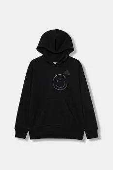 adidas bluza copii culoarea negru, cu gluga, cu imprimeu, JN2161 imagine