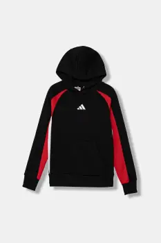 adidas bluza copii culoarea negru, cu gluga, cu imprimeu, JW2491 imagine