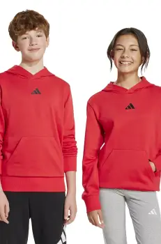 adidas bluza copii culoarea rosu, cu gluga, cu imprimeu, JE1369 imagine