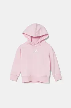 adidas bluza copii culoarea roz, cu gluga, cu imprimeu, JC9756 imagine
