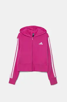 adidas bluza copii culoarea roz, cu gluga, cu imprimeu, JD8165 imagine