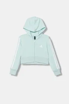 adidas bluza copii culoarea turcoaz, cu gluga, cu imprimeu, JY4984 imagine