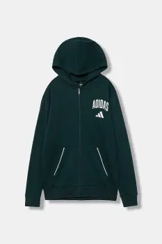 adidas bluza copii culoarea verde, cu gluga, cu imprimeu, JW2389 imagine