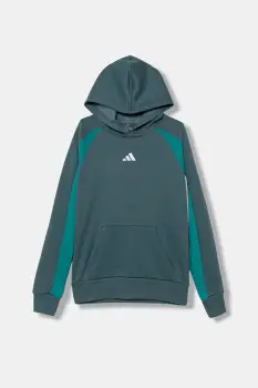 adidas bluza copii culoarea verde, cu gluga, cu imprimeu, JW2490 imagine