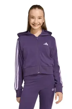 adidas bluza copii culoarea violet, cu gluga, cu imprimeu, JY4985 imagine