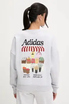 adidas bluza culoarea gri, cu imprimeu, JM4210 imagine