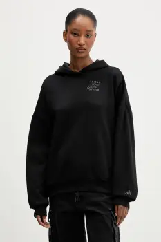 adidas bluza culoarea negru, cu gluga, cu imprimeu, KT0878 imagine