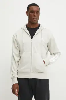 adidas bluza Essentials barbati, culoarea bej, cu gluga, cu imprimeu, JE6340 imagine