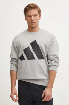 adidas bluza Essentials barbati, culoarea gri, cu imprimeu, JE8952 imagine