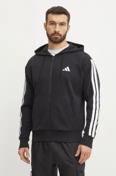 adidas bluza Essentials barbati, culoarea negru, cu gluga, neted, JD1877 imagine