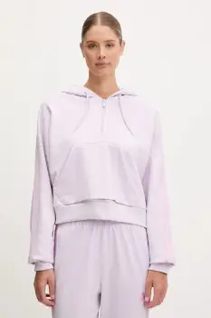 adidas bluza Essentials culoarea violet, cu gluga, uni, JN1947 imagine