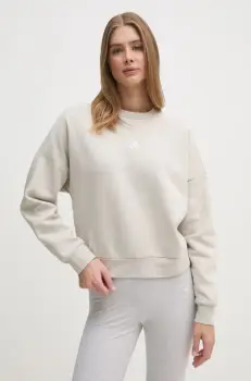 adidas bluza Essentials femei, culoarea bej, neted, JI6069 imagine