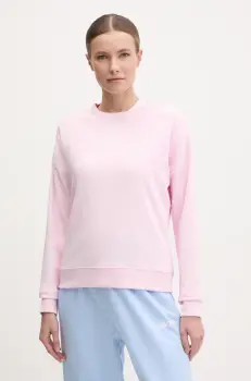 adidas bluza Essentials Linear femei, culoarea roz, cu imprimeu, JC8292 imagine