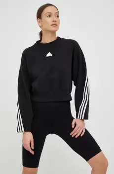 Adidas bluza femei, culoarea negru, cu imprimeu imagine