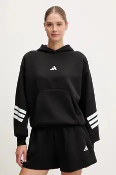 adidas bluza Future Icons 3-Stripes culoarea negru, cu gluga, cu imprimeu, JC5426 imagine