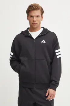 adidas bluza Future Icons barbati, culoarea negru, cu gluga, cu imprimeu, JD4827 imagine