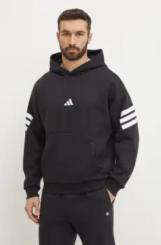 adidas bluza Future Icons barbati, culoarea negru, cu gluga, cu imprimeu, JD4838 imagine