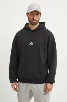 adidas bluza Future Icons barbati, culoarea negru, cu gluga, neted, JD4954 imagine