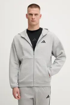 adidas bluza Future Icons culoarea gri, cu gluga, melanj, JD4945 imagine