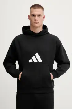 adidas bluza Future Icons culoarea negru, cu gluga, cu imprimeu, JI8769 imagine