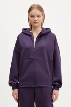 adidas bluza Future Icons culoarea violet, cu gluga, cu imprimeu, JX0441 imagine