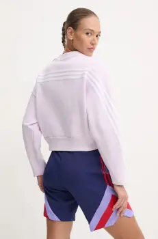 adidas bluza Future Icons femei, culoarea violet, cu imprimeu, IW5260 imagine