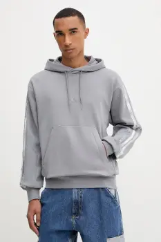 adidas bluza Seasonal AOP culoarea gri, cu gluga, uni, JM1725 imagine