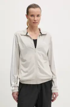 adidas bluza W 3S TT TRIC femei, culoarea bej, neted, JD4521 imagine