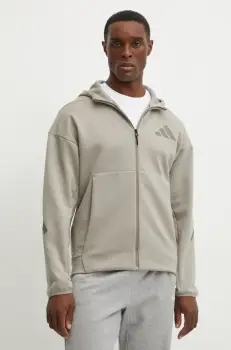 adidas bluza Z.N.E. barbati, culoarea bej, cu gluga, cu imprimeu, JC5495 imagine
