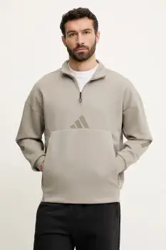 adidas bluza Z.N.E. culoarea bej, cu gluga, uni, JD6191 imagine