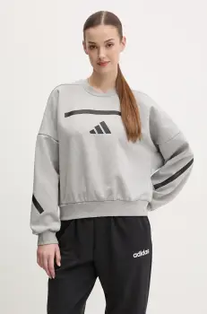 adidas bluza Z.N.E. femei, culoarea gri, cu imprimeu, JC5403 imagine