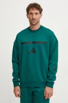 adidas bluza ZNE barbati, culoarea verde, cu imprimeu, JD1673 imagine