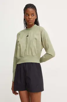 adidas bluza ZNE femei, culoarea verde, neted, IW7756 imagine