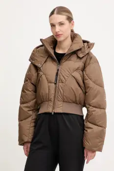 adidas by Stella McCartney geaca ASMC Crop culoarea maro, de iarna, JM3652 imagine