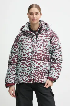 adidas by Stella McCartney geaca femei, culoarea turcoaz, de iarna, oversize, IW3844 imagine