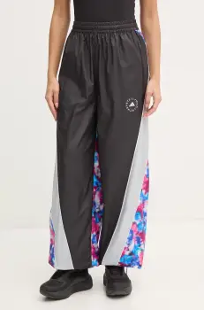 adidas by Stella McCartney pantaloni femei, culoarea negru, cu imprimeu, IW9849 imagine