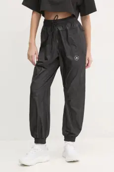 adidas by Stella McCartney pantaloni femei, culoarea negru, neted, JJ0092 imagine