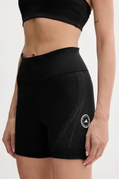 adidas by Stella McCartney pantaloni scurti de antrenament culoarea negru, cu imprimeu, medium waist, JW2024 imagine
