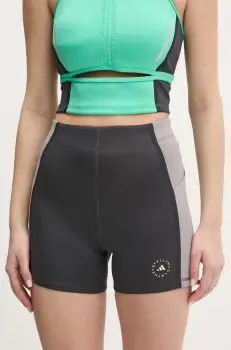 adidas by Stella McCartney pantaloni scurti femei, culoarea gri, modelator, high waist, JG1057 imagine