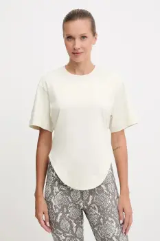 adidas by Stella McCartney tricou de antrenament culoarea bej, JX6775 imagine