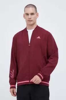 adidas geaca bomber barbati, culoarea bordo, de tranzitie imagine