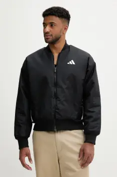 adidas geaca bomber Stadium culoarea negru, de iarna, oversize, JN1825 imagine