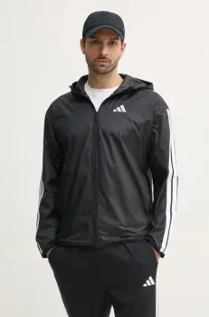 adidas geaca Essentials barbati, culoarea negru, de tranzitie, oversize, JE6325 imagine