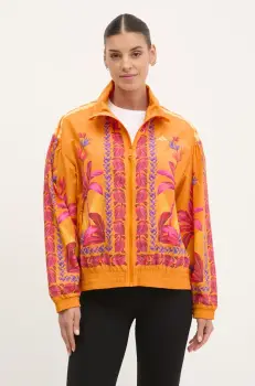 adidas geaca x Farm Rio culoarea portocaliu, de tranzitie, oversize, JD6305 imagine