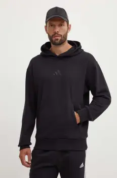 adidas hanorac de bumbac All SZN barbati, culoarea negru, cu gluga, cu imprimeu, IX1248 imagine