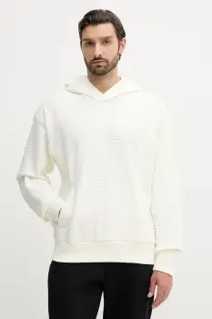 adidas hanorac de bumbac All SZN culoarea bej, cu gluga, neted, JL6558 imagine