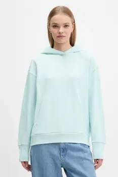 adidas hanorac de bumbac All Szn French Terry culoarea turcoaz, cu gluga, uni, JV7347 imagine