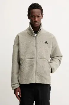 adidas hanorac fleece City Tech culoarea verde, uni, KB1199 imagine