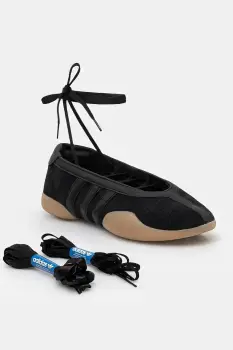 adidas Originals balerini din piele intoarsa Taekwondo Mei Ballet W culoarea negru, JQ0669 imagine