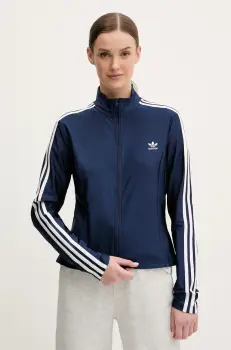 adidas Originals bluza 3-Stripes femei, culoarea bleumarin, cu imprimeu, JD5023 imagine